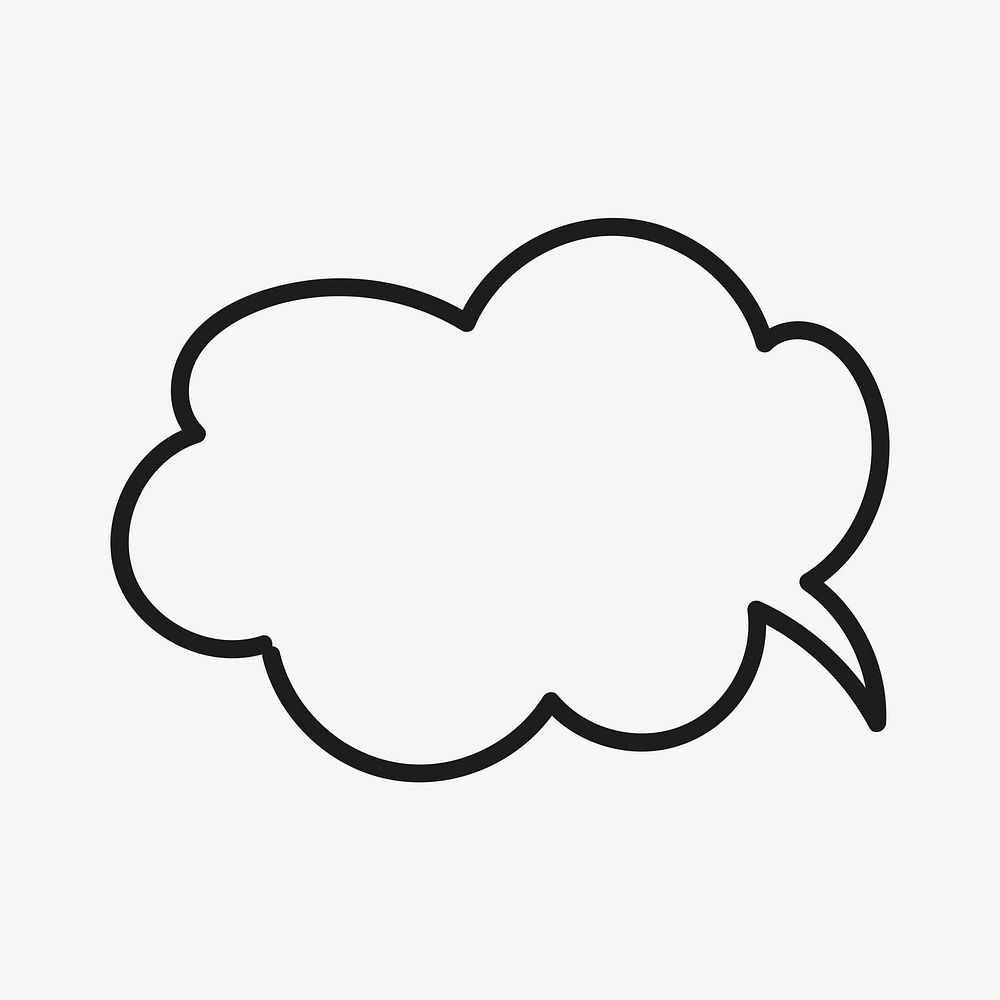 Minimalist speech bubble outline element