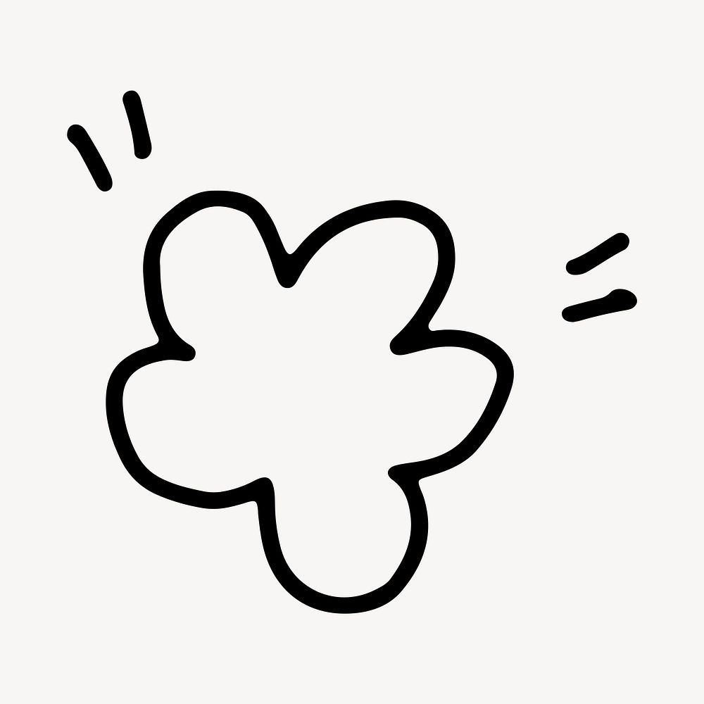 Minimalist doodle of a flower with playful, abstract lines element