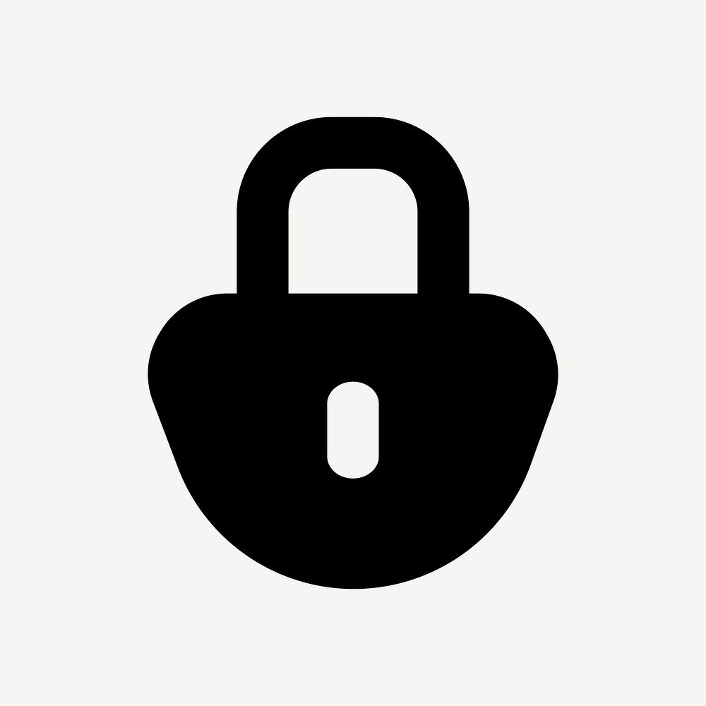 Secure padlock silhouette, UI icon vector