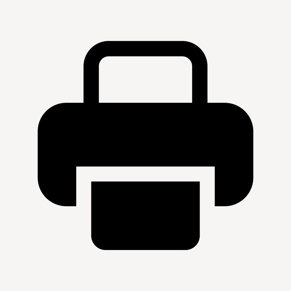 Simple black printer design, UI icon vector