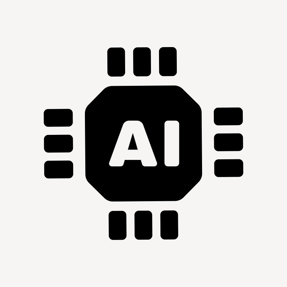 AI chip technology symbol illustration, UI icon vector