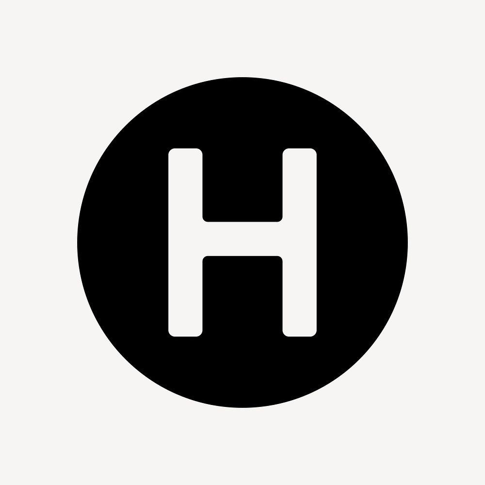 Bold helipad symbol design, UI icon