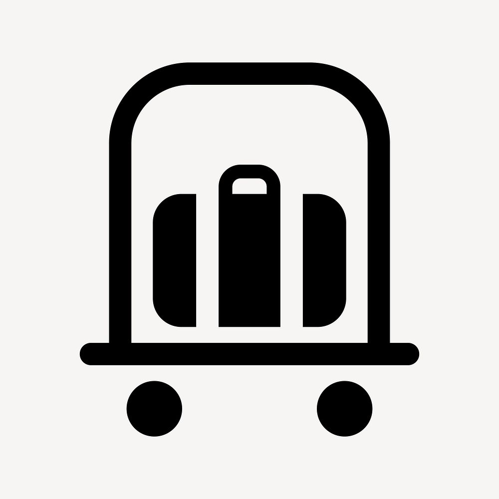 Luggage cart illustration, UI icon