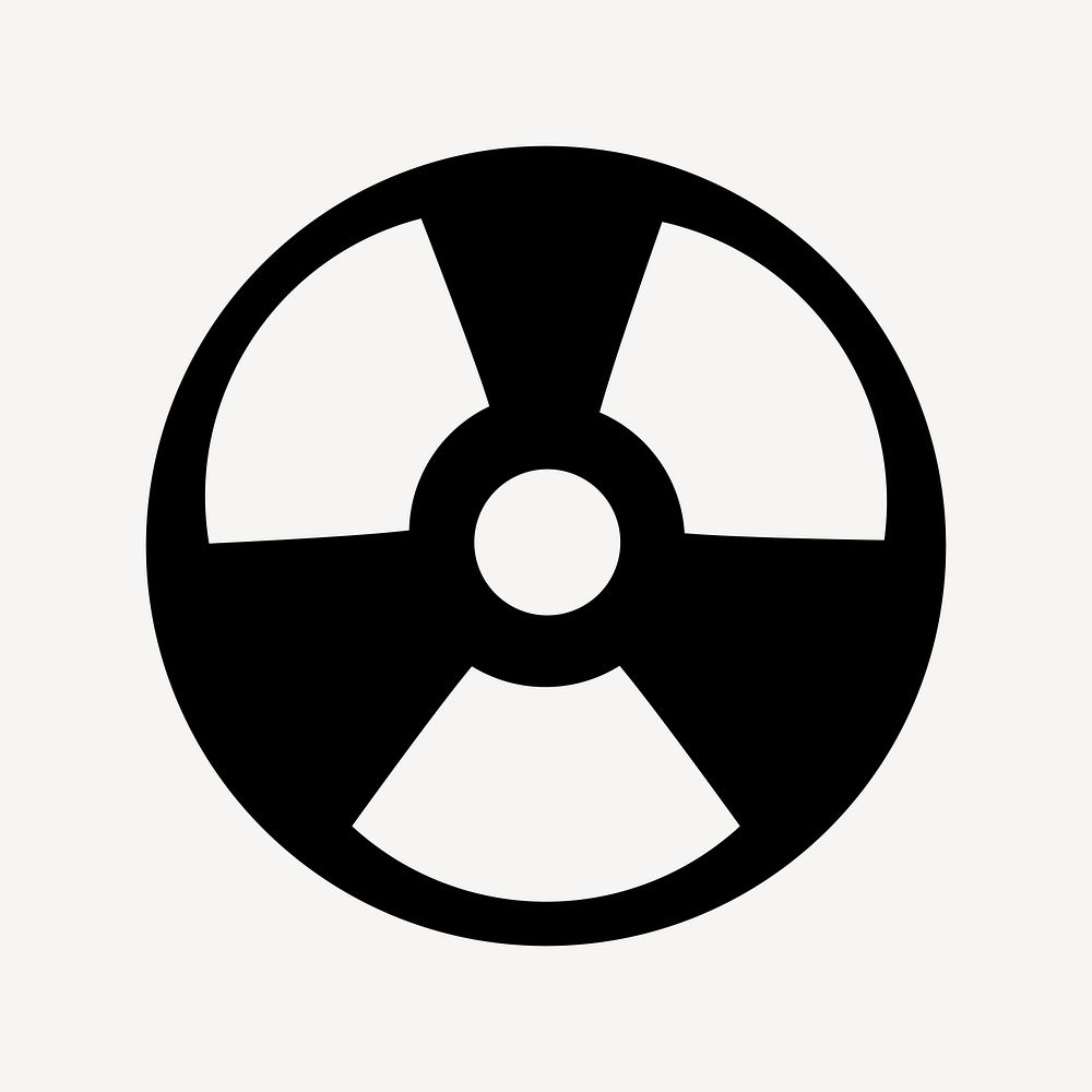 Radioactive hazard warning symbol, UI icon vector