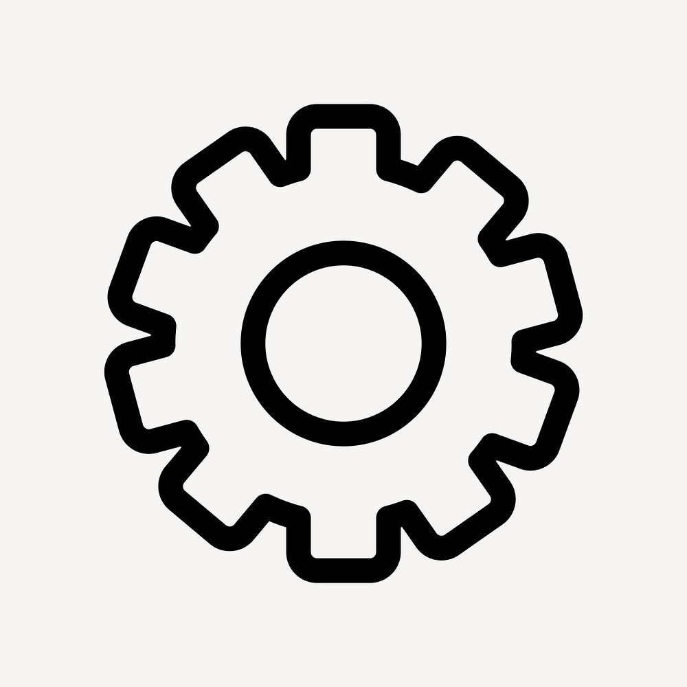 Minimal gear design, UI icon vector