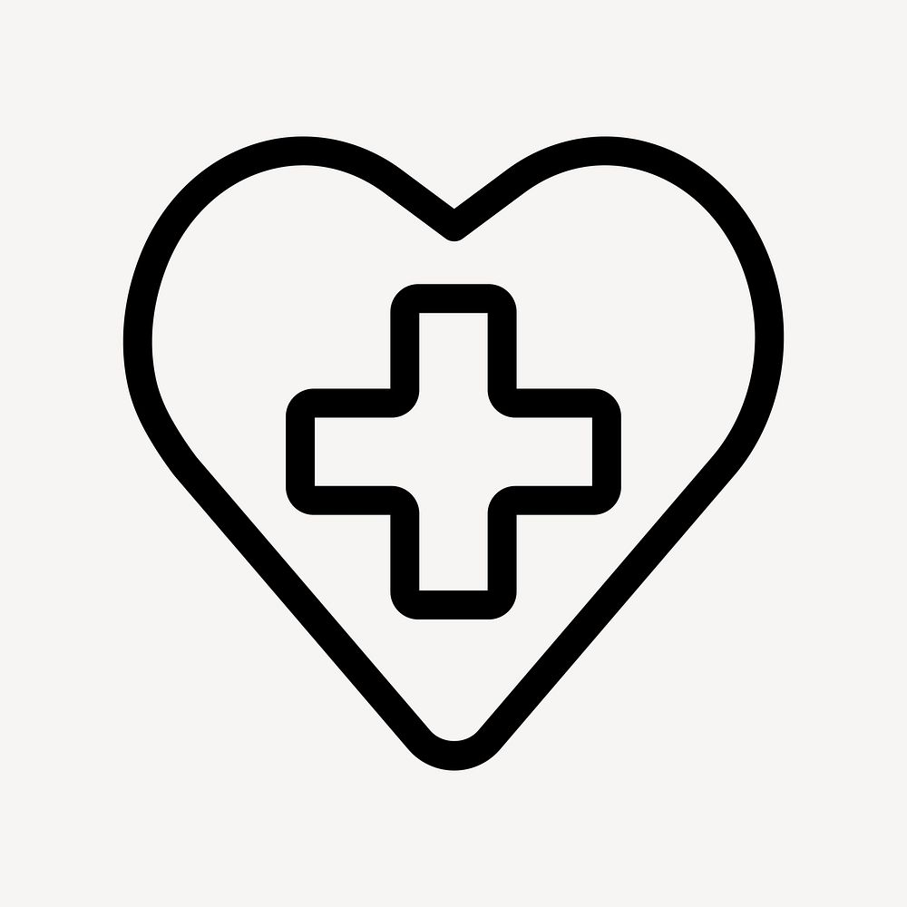 Healthcare heart symbol illustration, UI icon