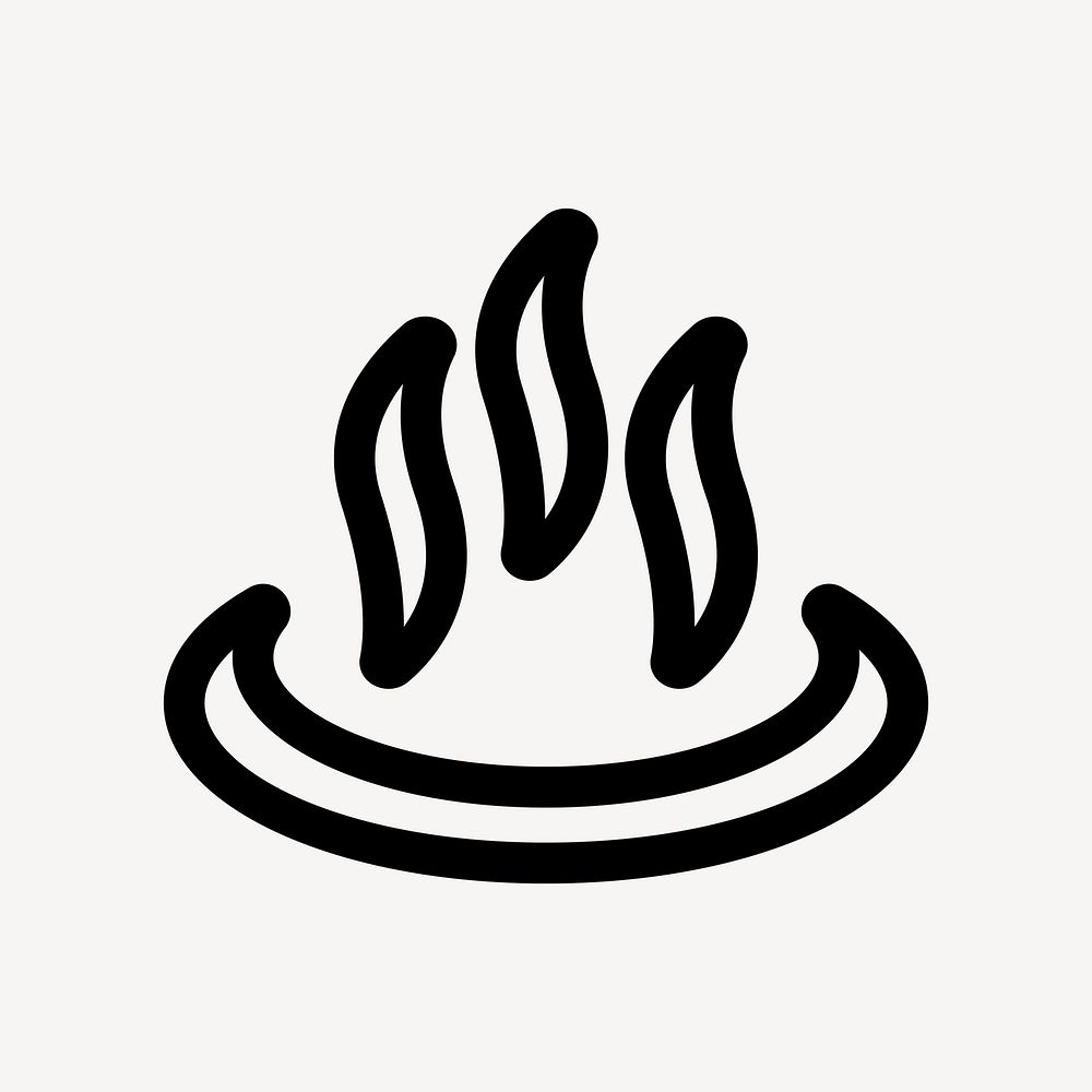 Minimalist steaming food, UI icon vector