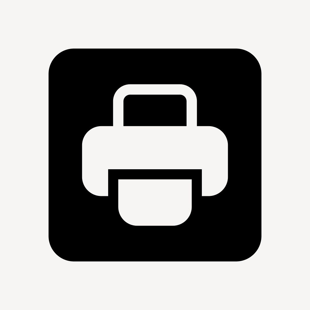 Minimalist printer design, UI icon vector