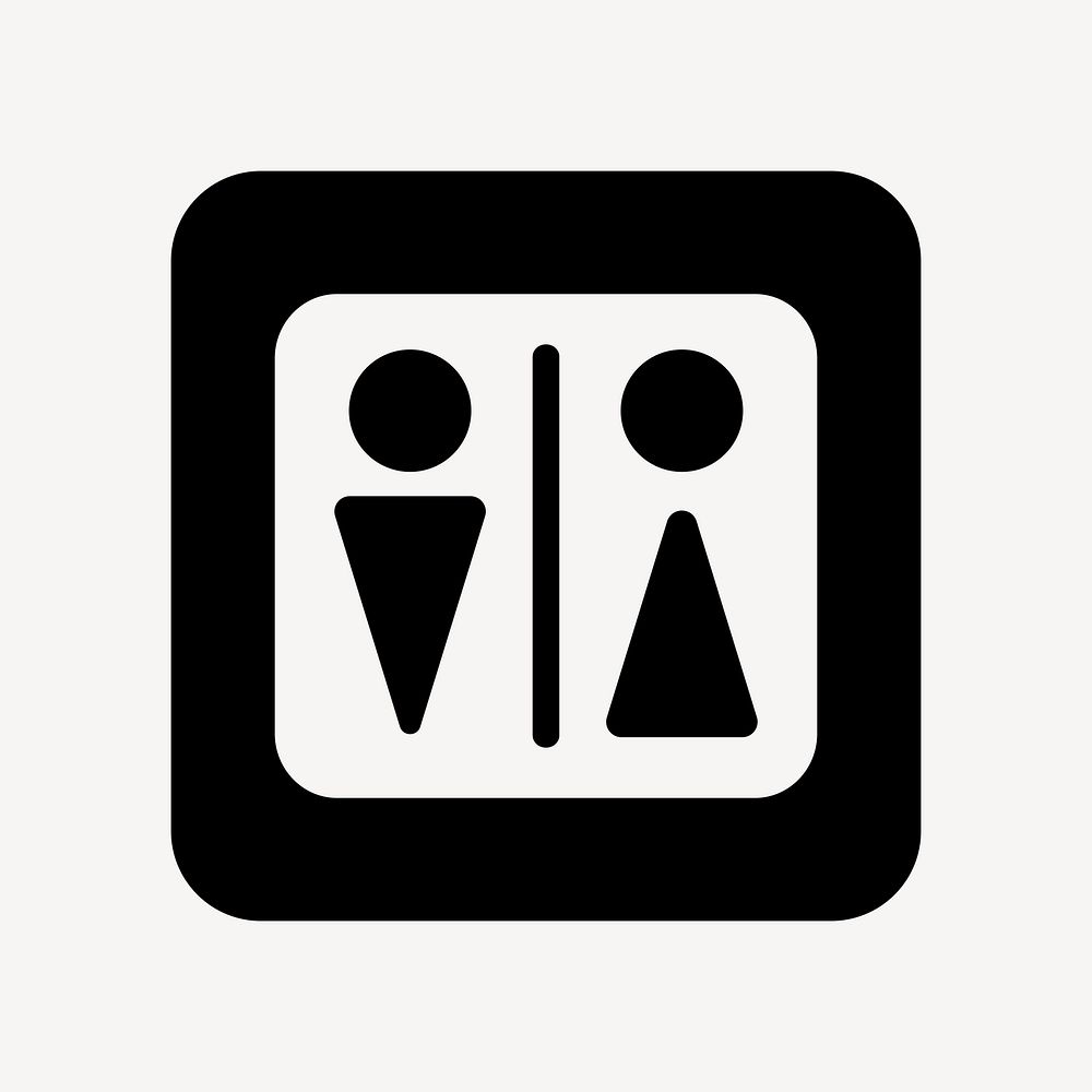 Restroom symbols minimalist design, UI icon