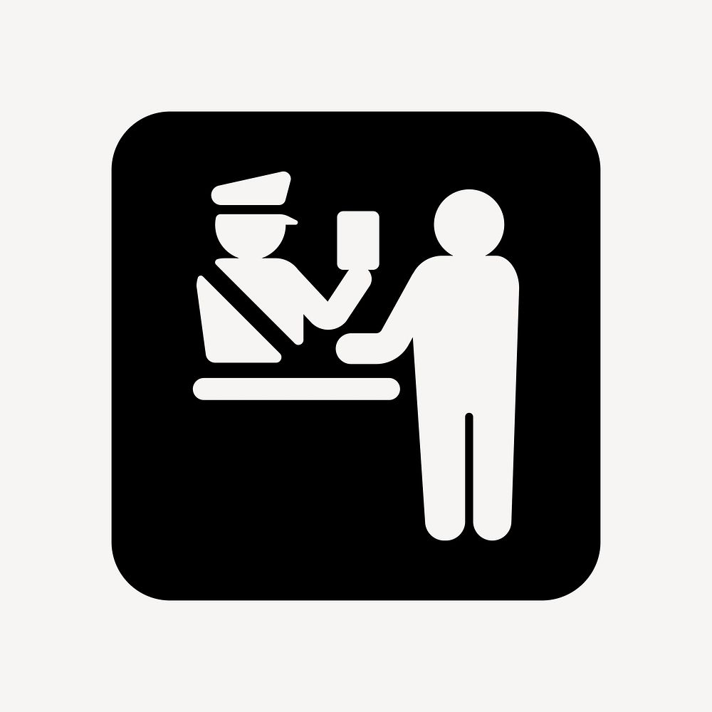 Customs checkpoint design, UI icon vector