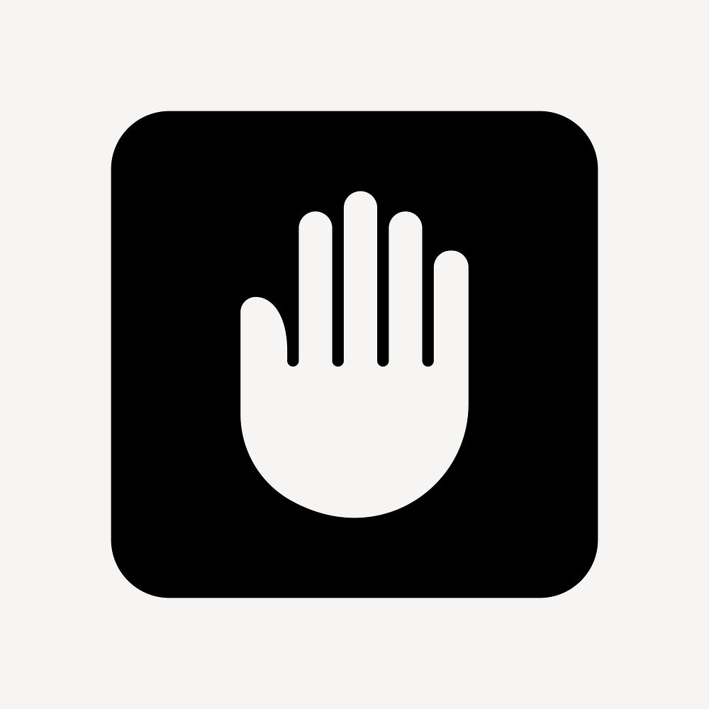 Minimalist stop hand illustration, UI icon