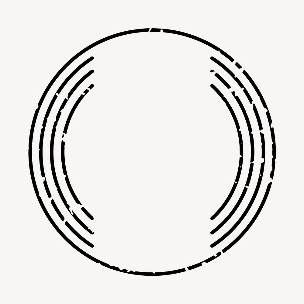 Minimalist circular distressed design, element vector