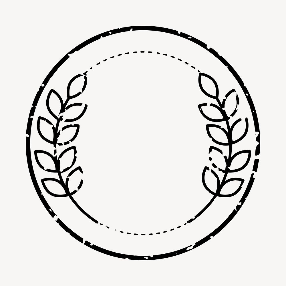 Vintage laurel wreath circle design, element vector