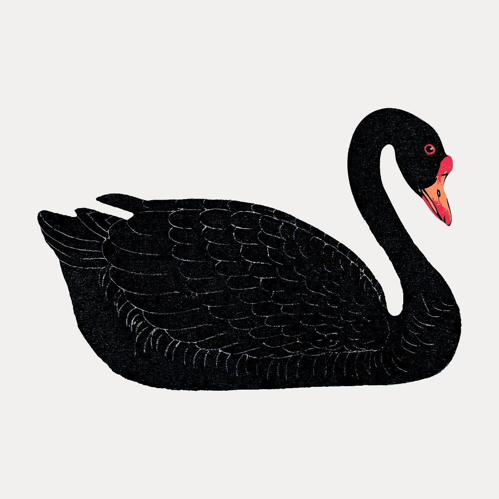 Black goose bird design element  vector. Remixed by rawpixel.