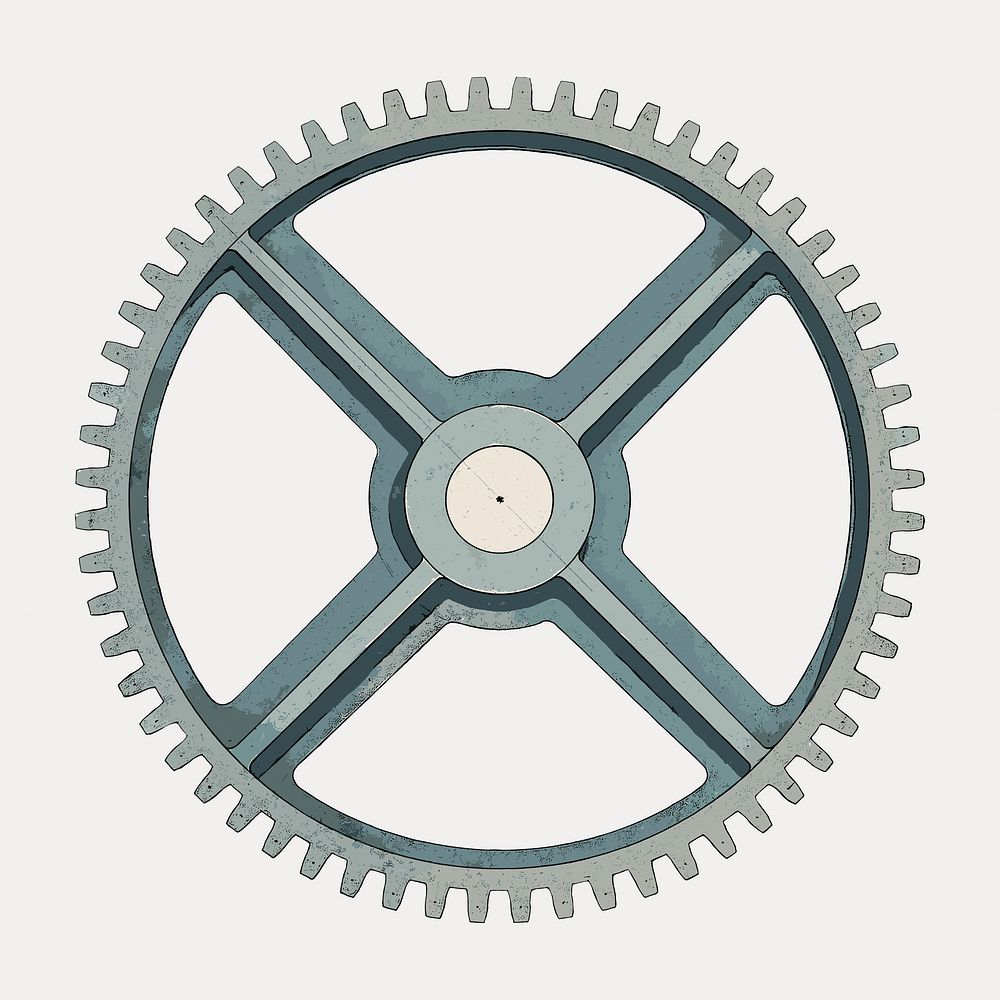 Cogwheel vintage illustration, vintage vector element. Remixed by rawpixel.