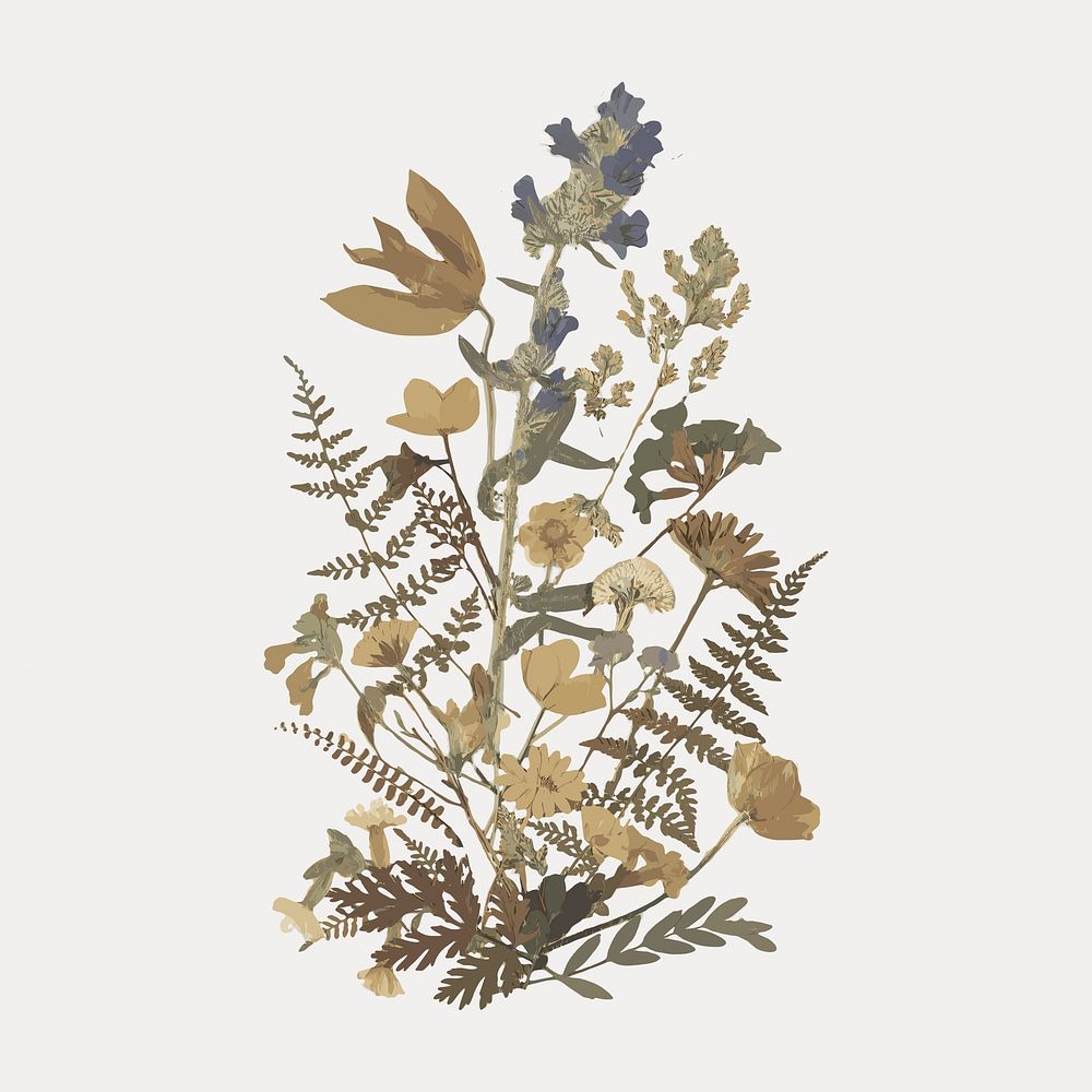 Blooming plant vintage illustration, vintage vector element. Remixed by rawpixel.