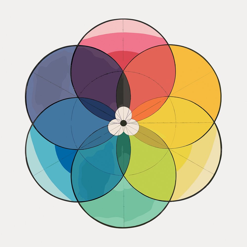 Chromatic scale of colors sticker, vector element. Remixed by rawpixel.