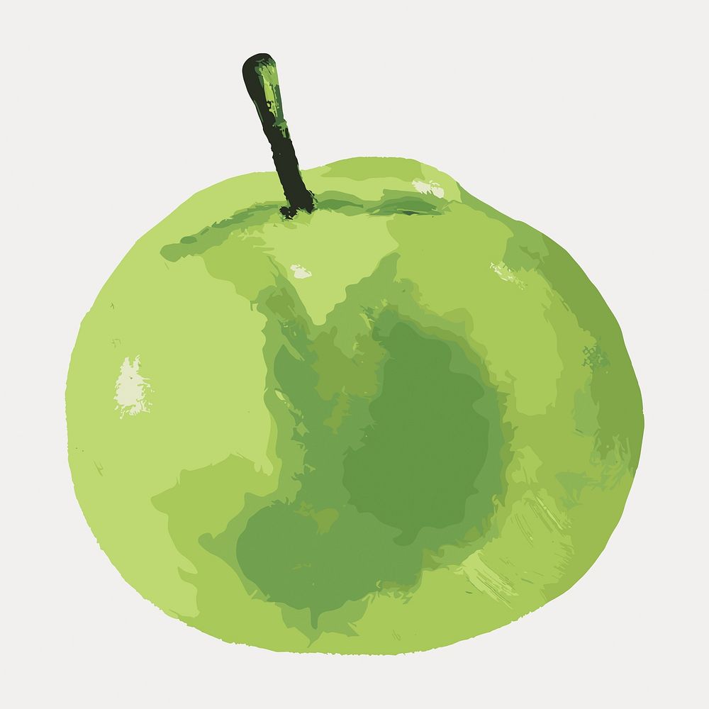 Green apple fruit, isolated vector element. Remixed by rawpixel.