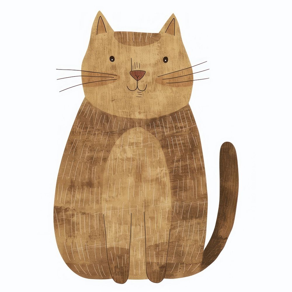 Brown American Shorthair cat illustration texture animal.