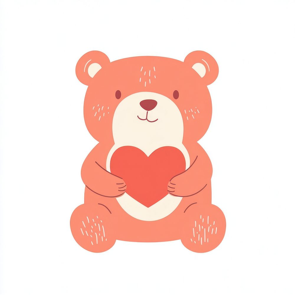 Teddy bear illustration animal heart.