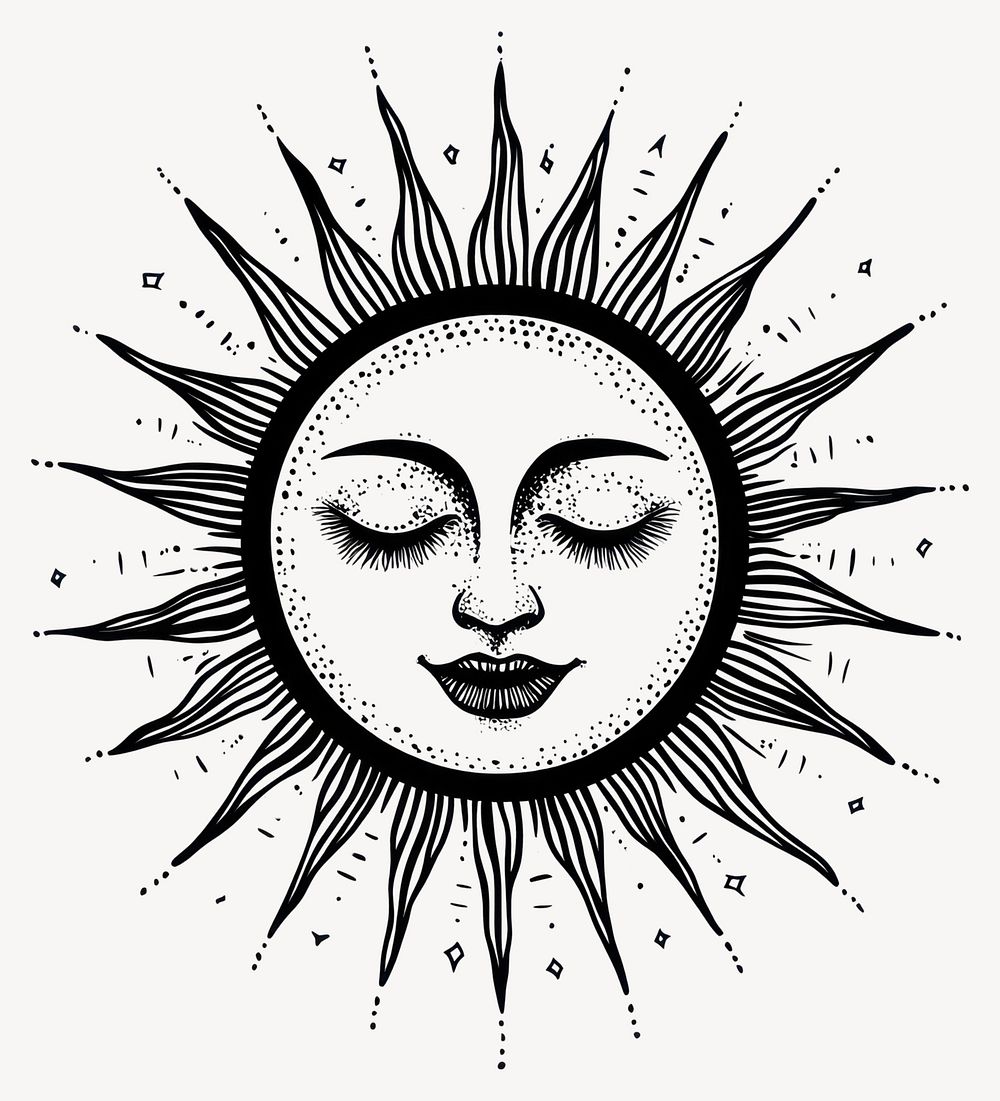 Sun art illustration hand-drawn vector