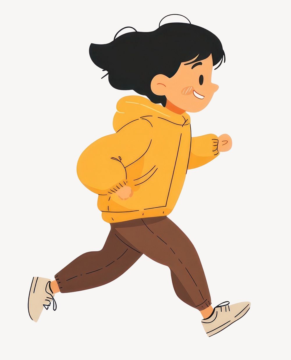 Boy running cartoon style face vector