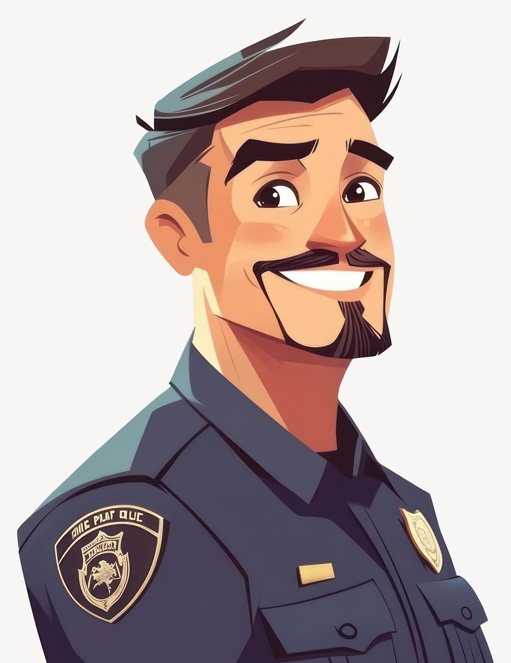 Police man illustration officer smiling vector