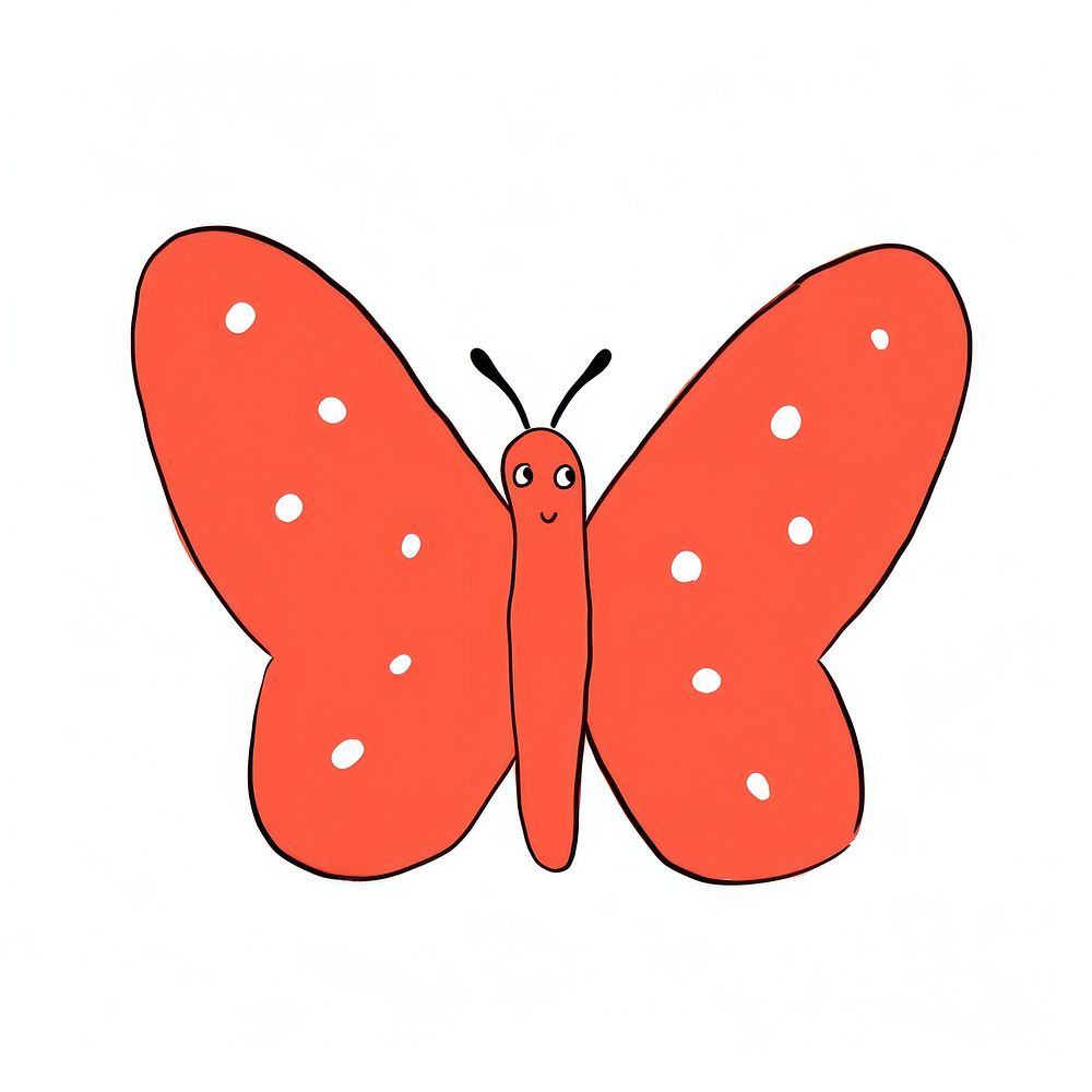 Butterfly illustration whimsical cartoon.