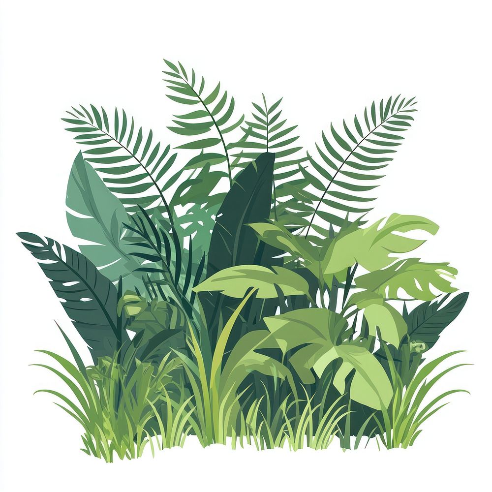 Jungle foliage bush illustration nature plants.