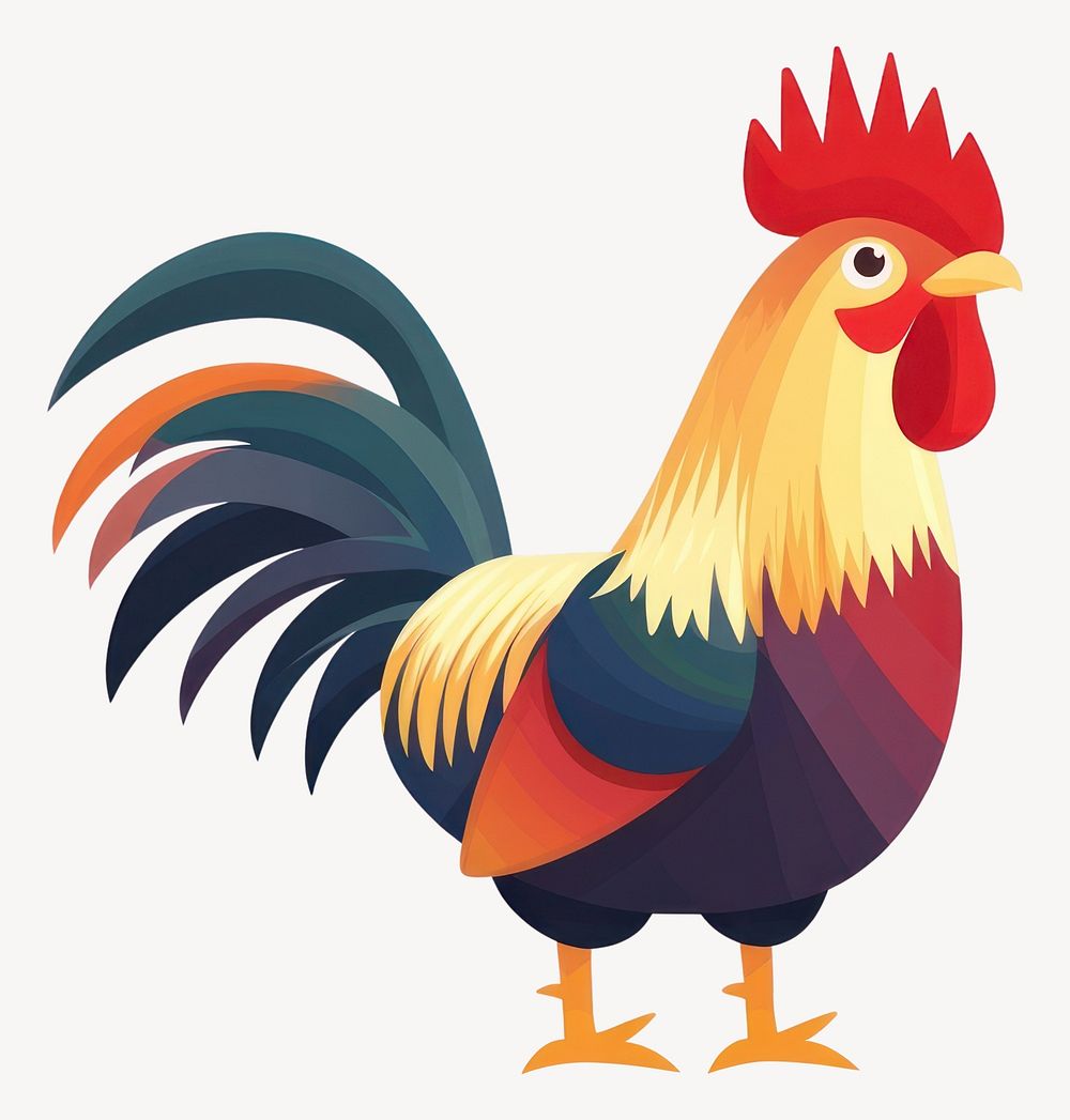 Rooster illustration colorful animal vector