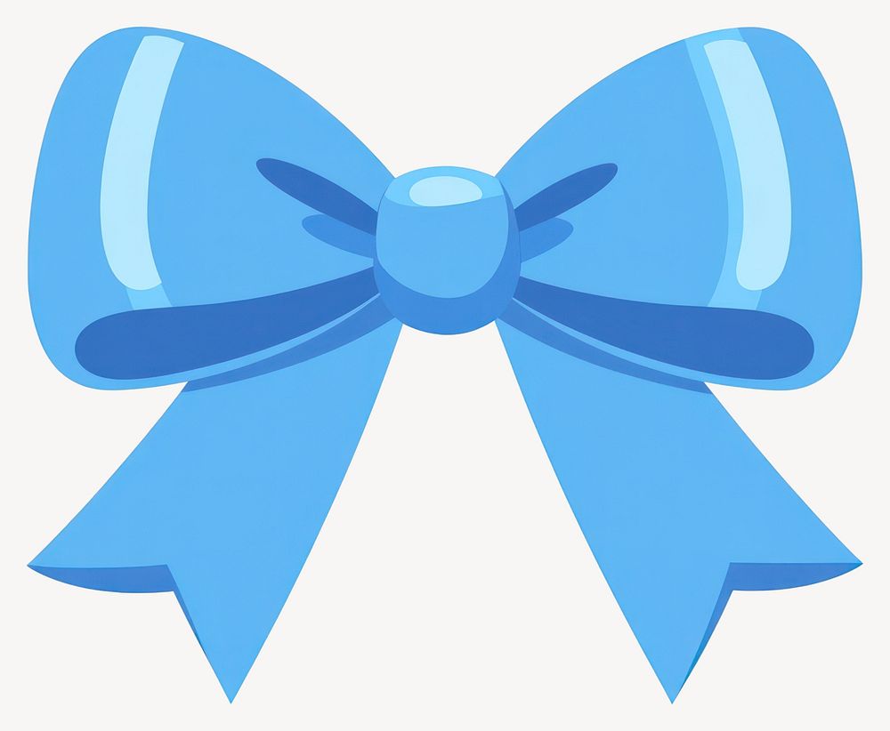 Blue bow ribbon illustration accessories decoration vector