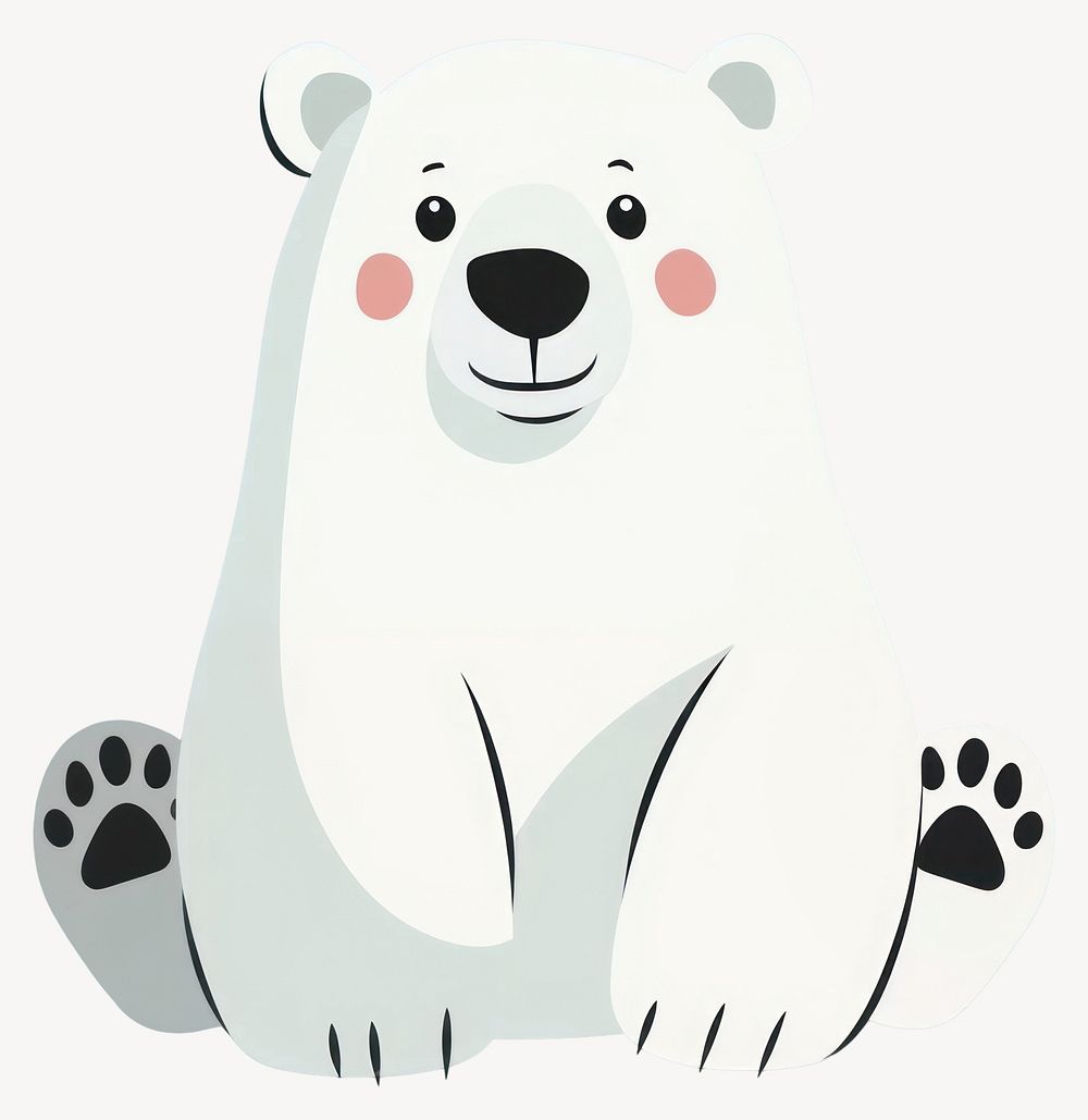 Polar bear illustration animal style vector