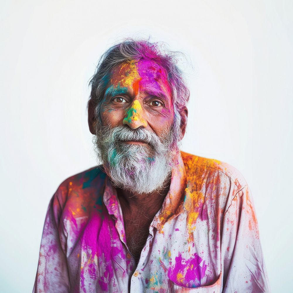 Indian man holi festival photo photography.