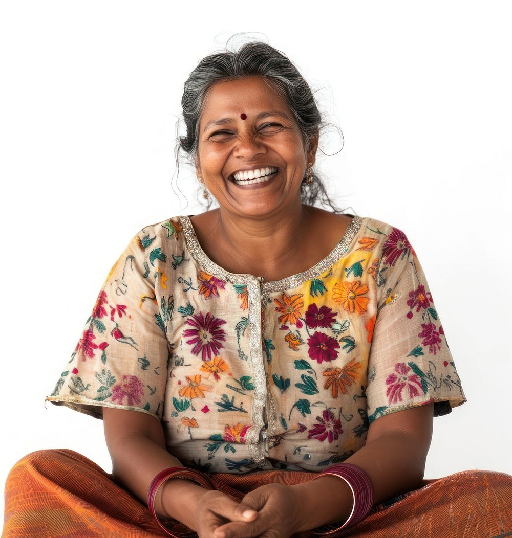 Indian woman laughing clothing happy smile.