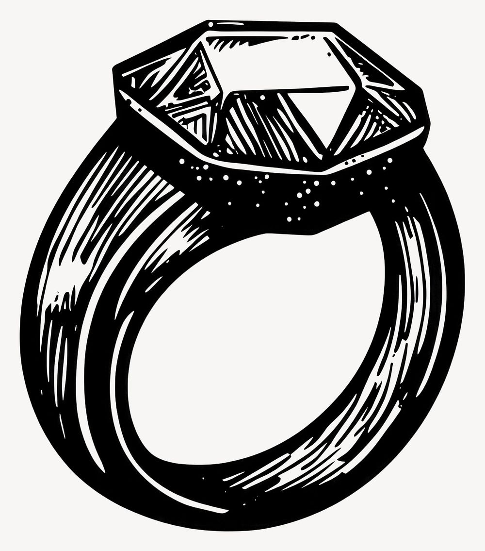 Wedding ring illustration jewelry vintage vector