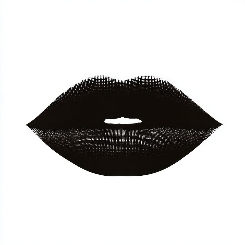 Lip lips black white.