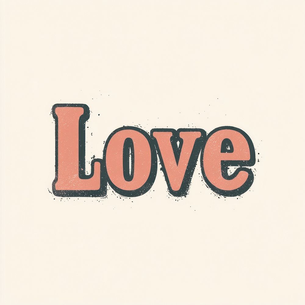 Text illustration love typography.