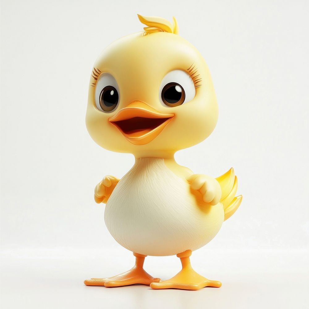 Cartoon background White Baby Duck illustration.