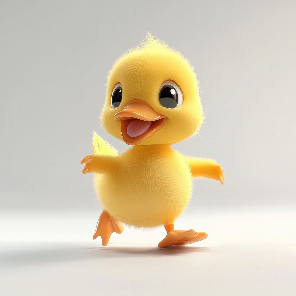 Cartoon runing background White Baby Duck.