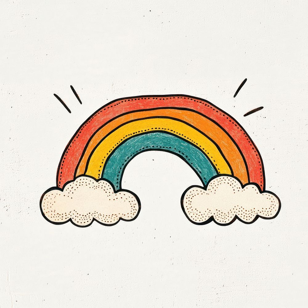 Cloud and rainbow illustration clouds art.