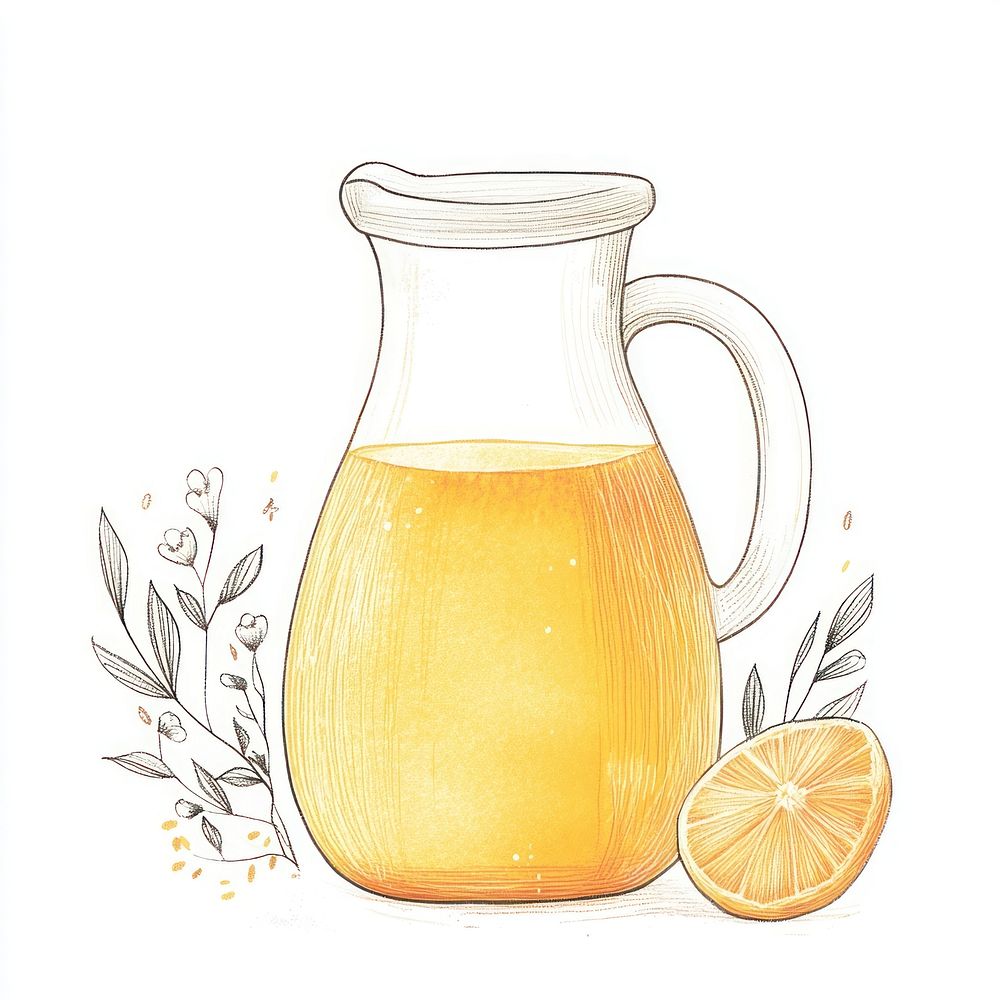 Illustration beverage drawing orange.