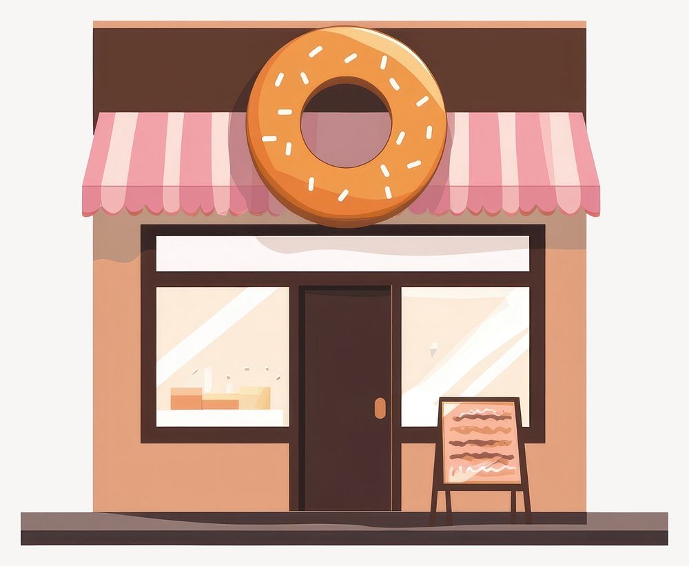 Donut illustration sweets window vector