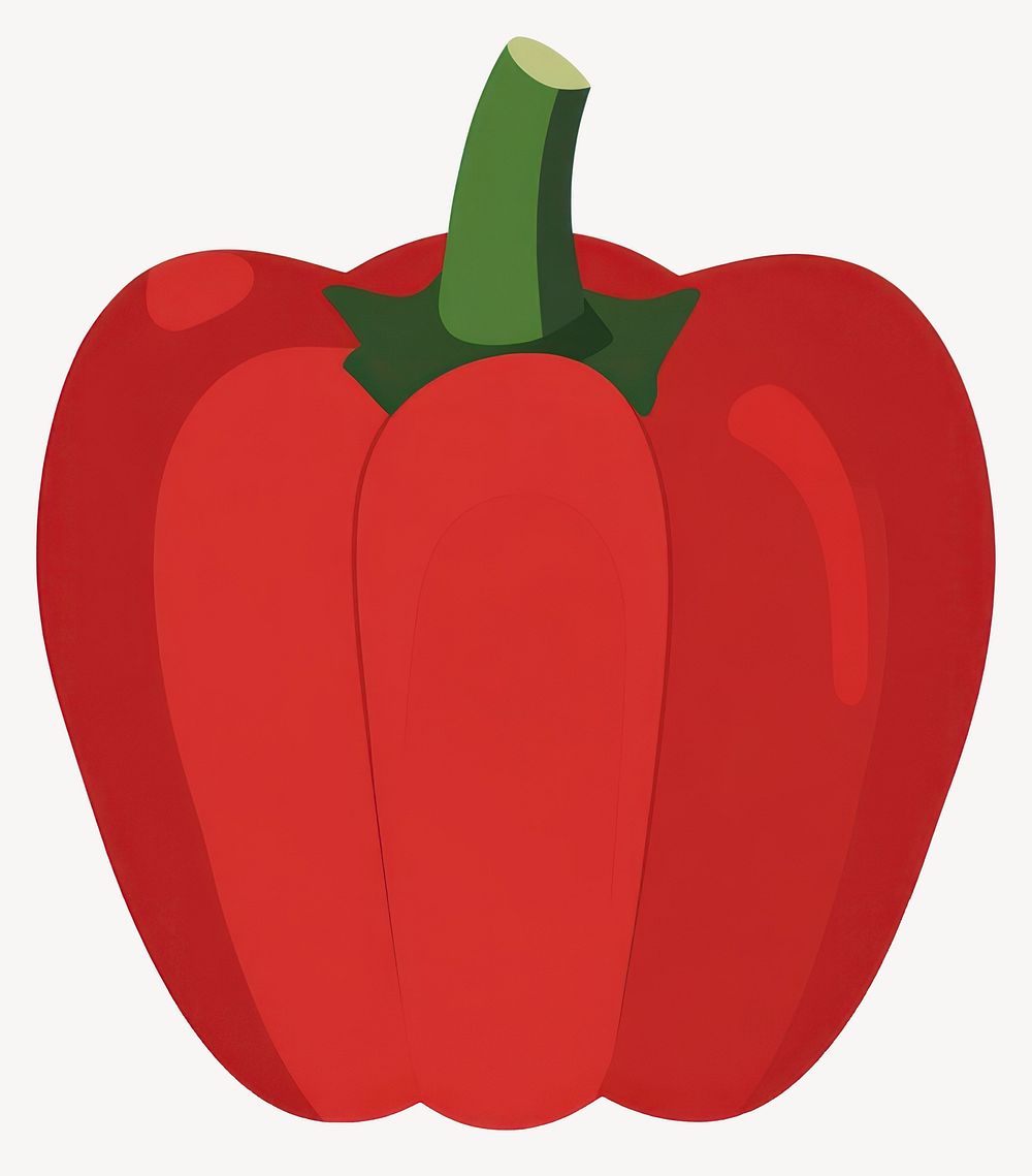 Red bell pepper illustration vegetable food vector