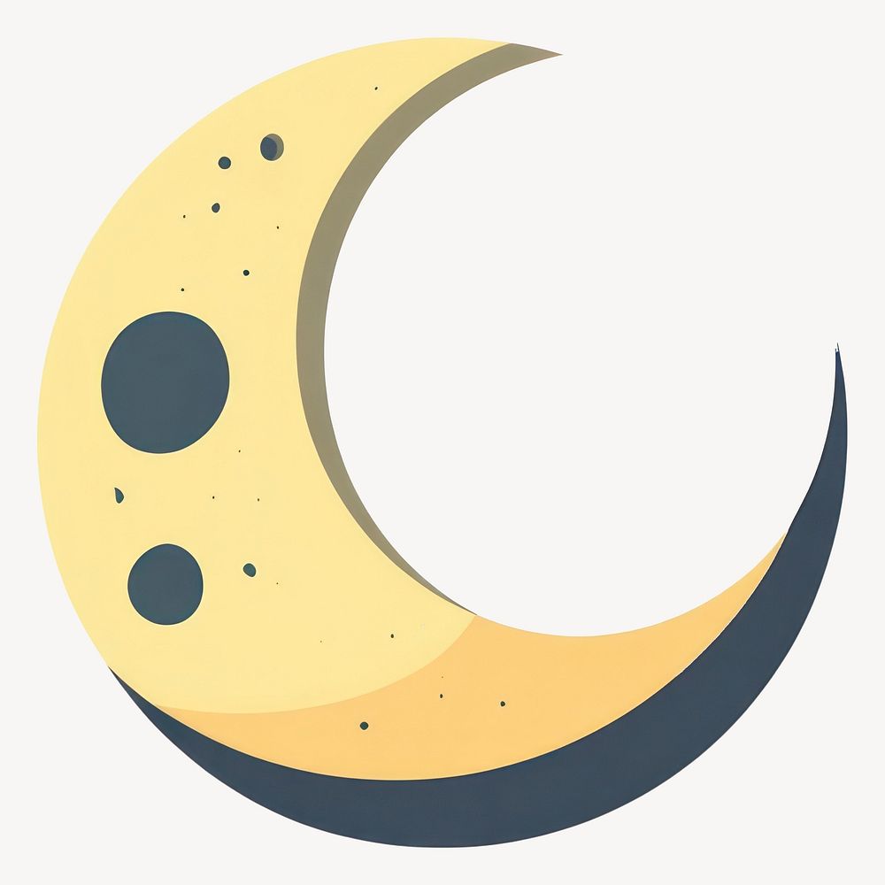 Yellow moon illustration minimalist design vector