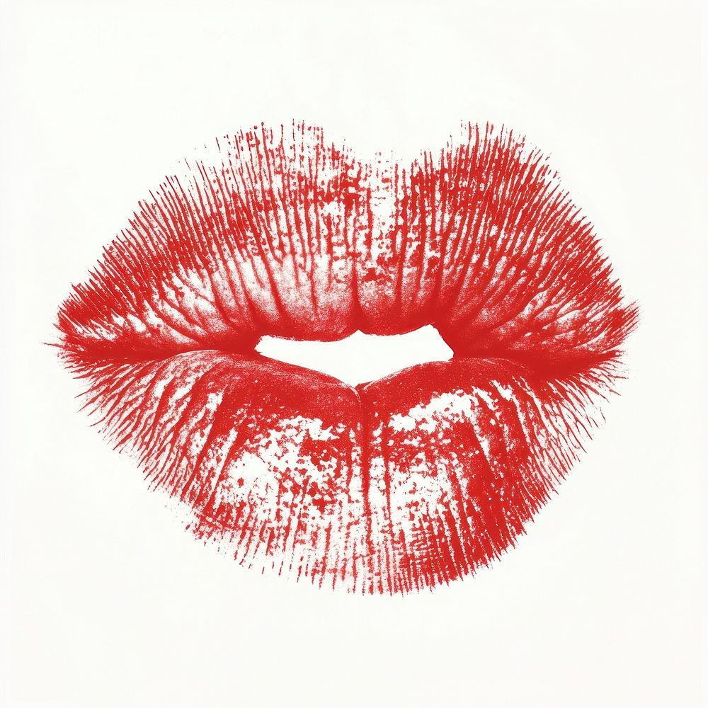 Kiss mark lipstick print illustration.