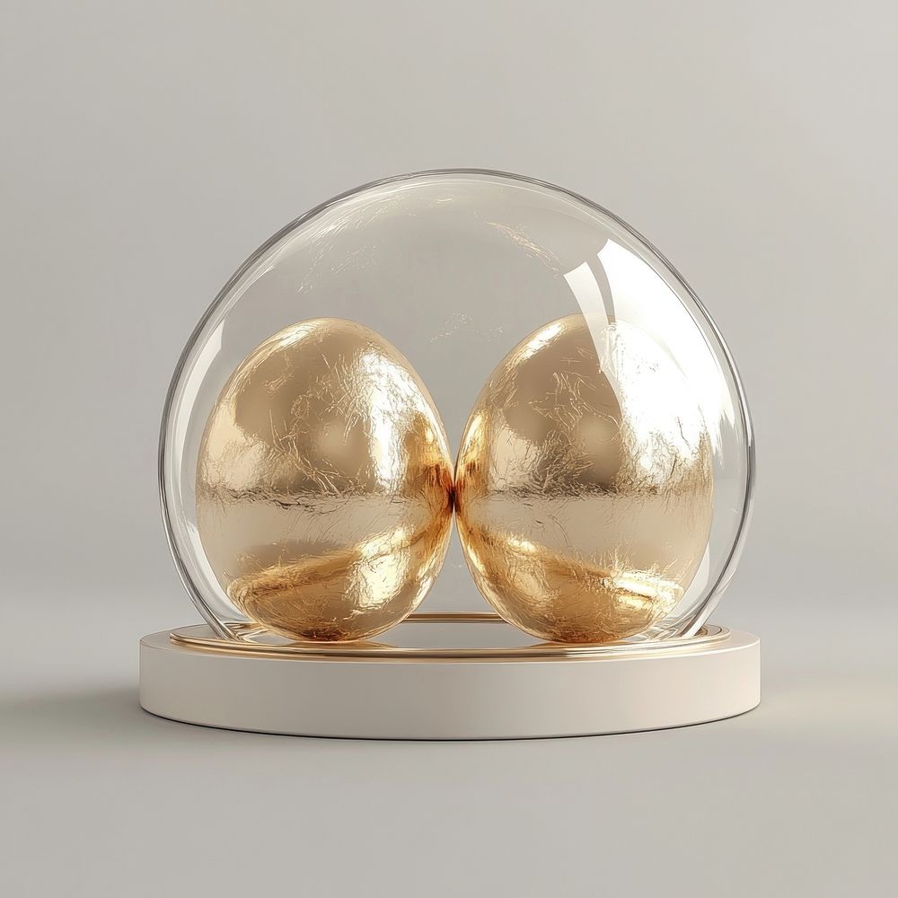 Two golden Easter eggs elegant luxury design.