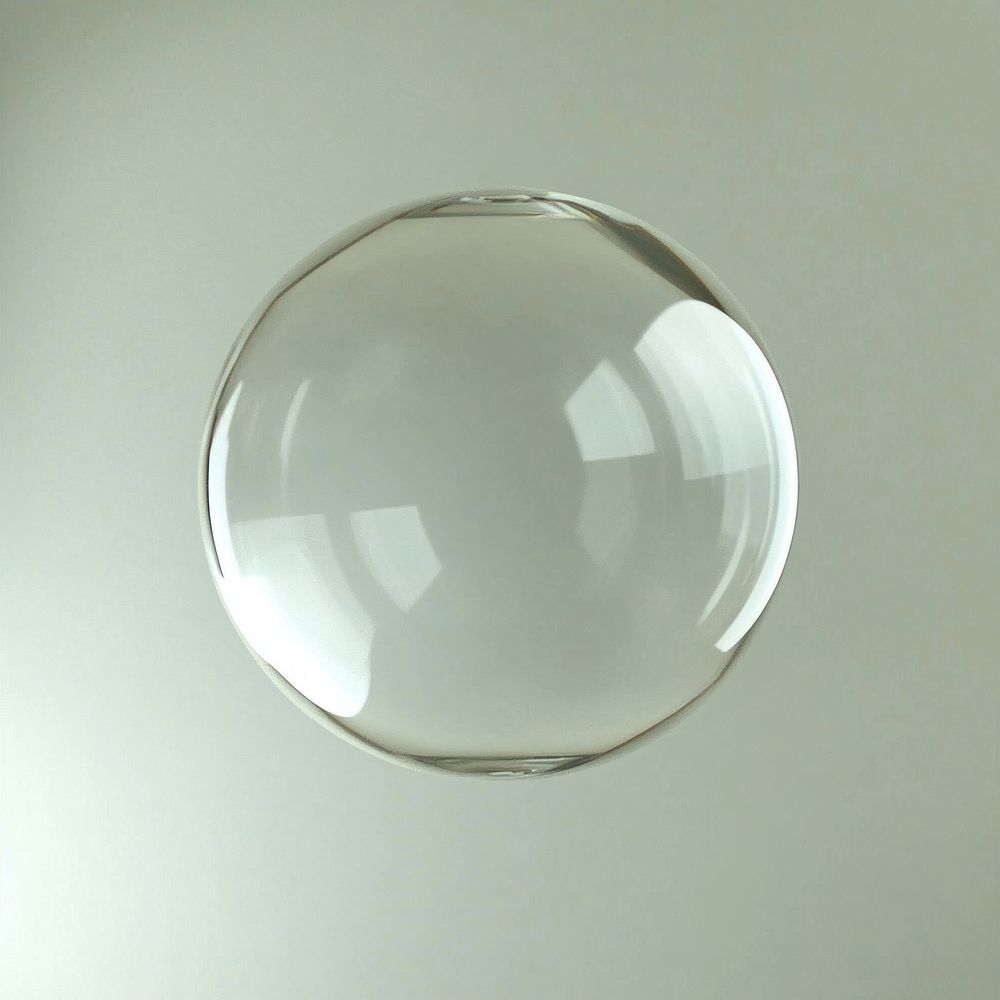 Spherical glass transparent floating sphere.