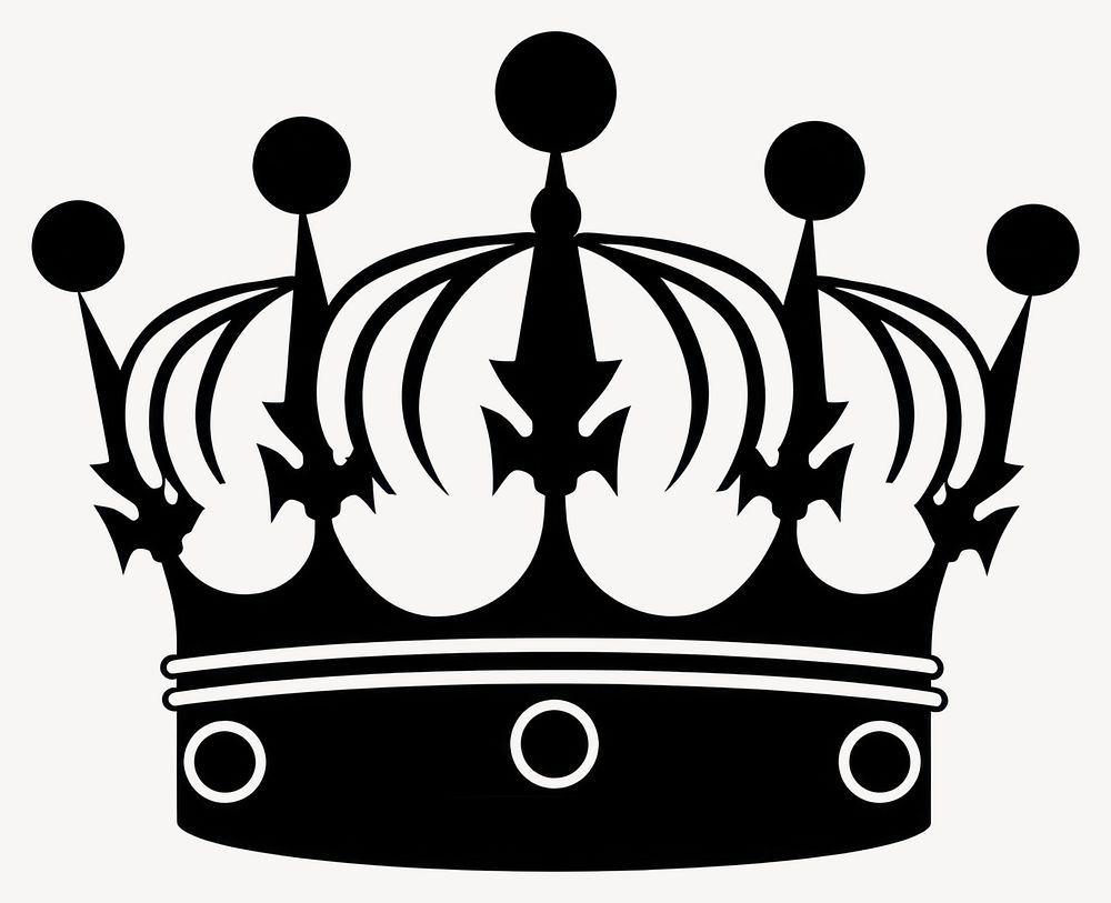 Pointed crown illustration silhouette elegant vector