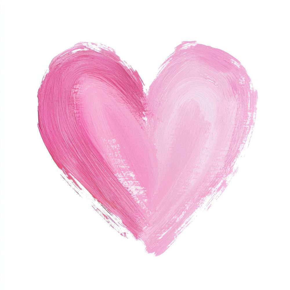 A pink heart painted with brush strokes illustration symbol accessories.