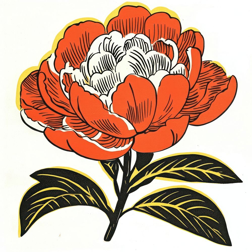 Chinese peony flower plant art.